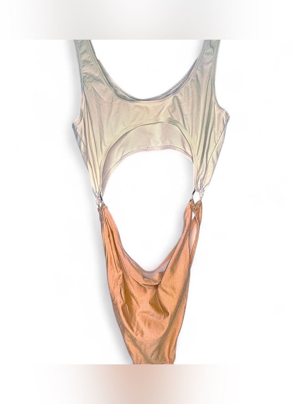 Blush/White One-Piece Swimsuit - Size 12. In used condition-lots of life left. - Picture 3 of 7